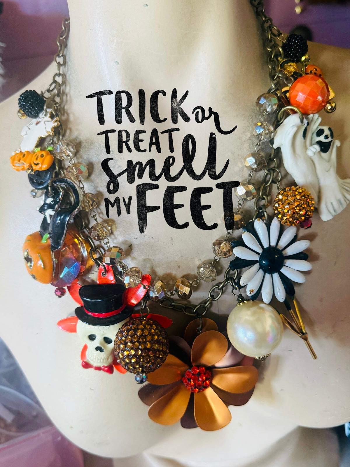 Scary Skeleton Vintage Necklace