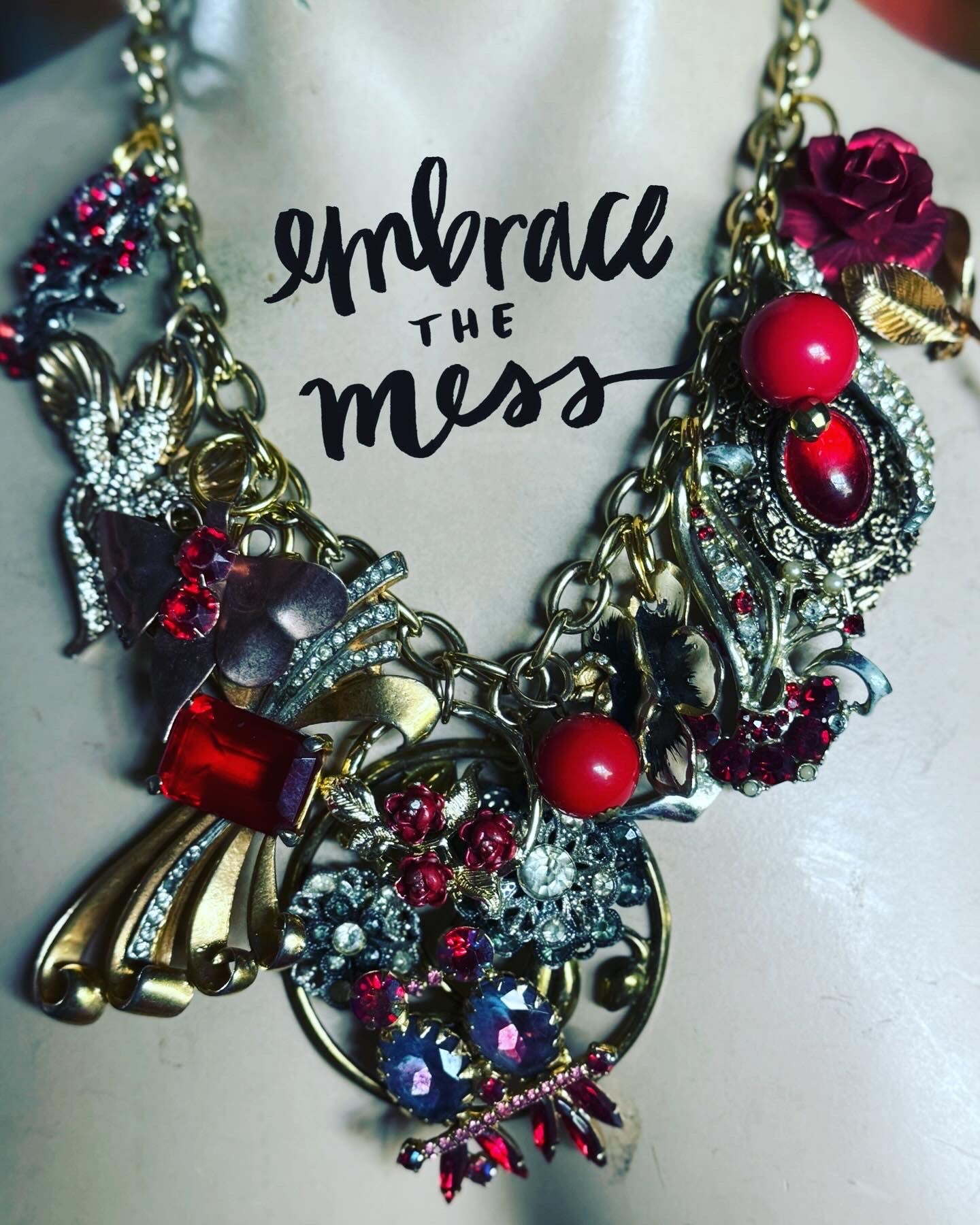 Lady in Red vintage necklace