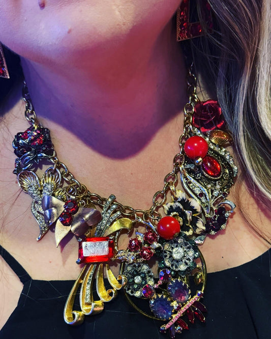 Lady in Red vintage necklace