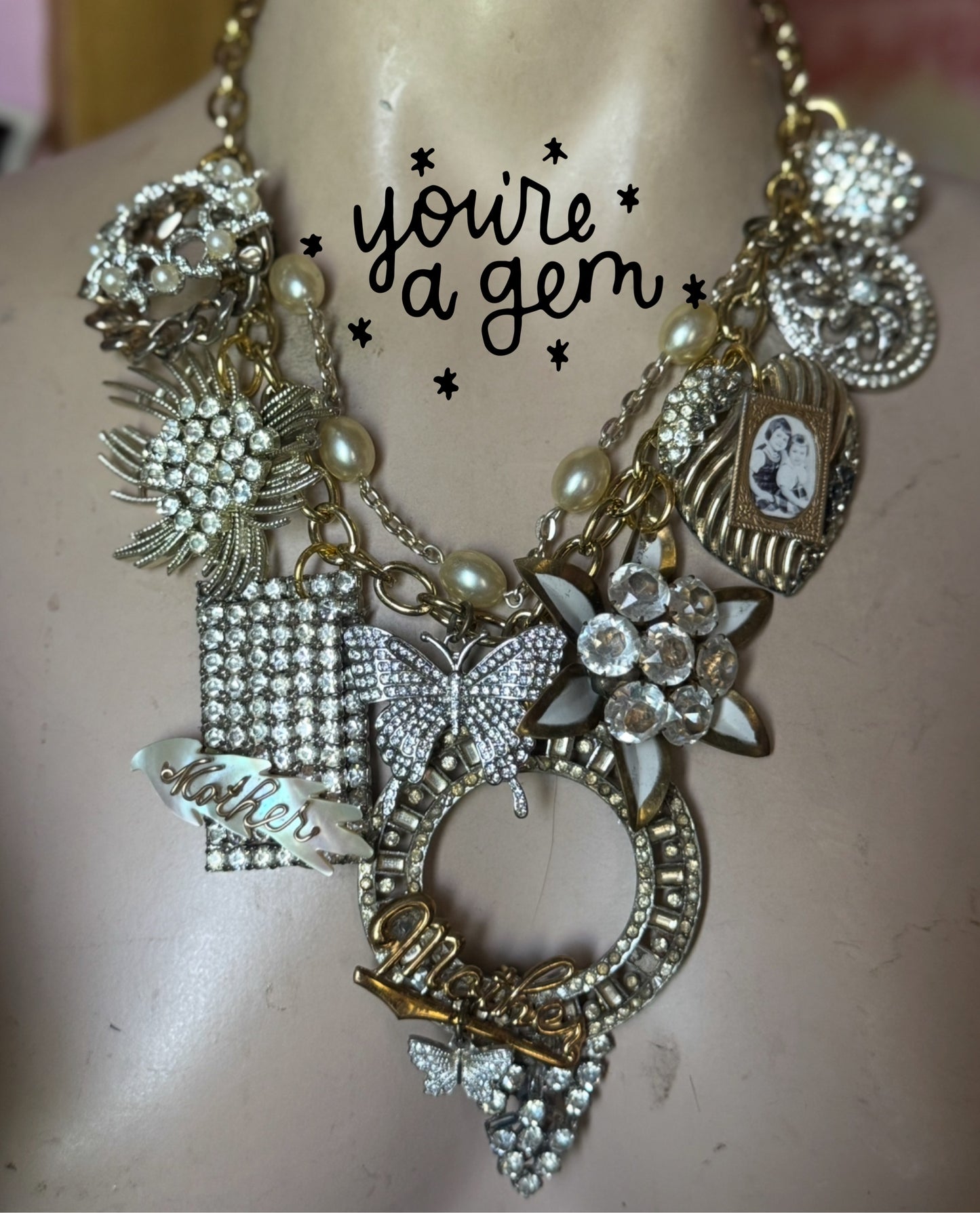 You’re a Gem vintage statement necklace