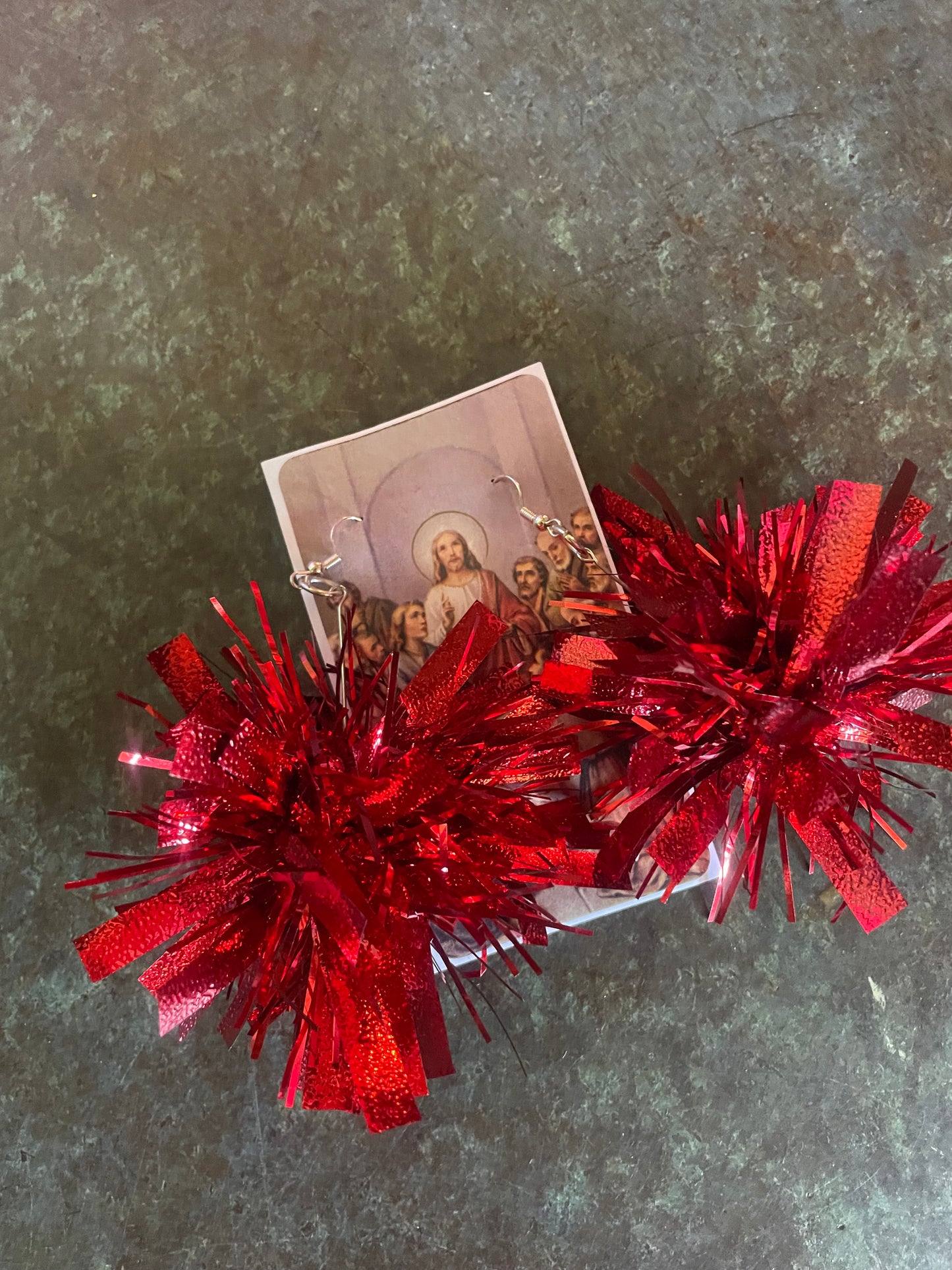 Red firecracker earrings