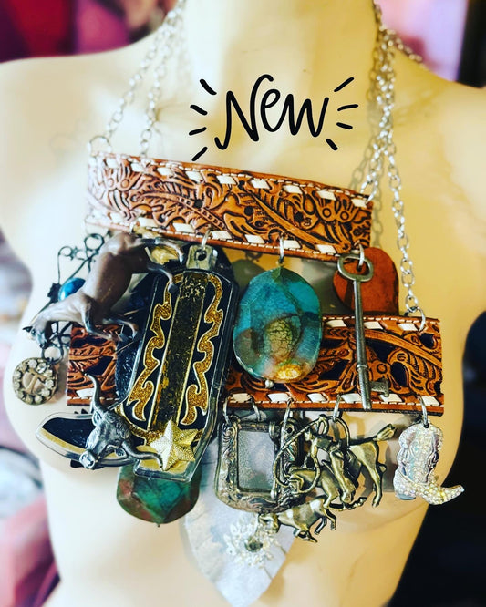 Boot Scootin’ funky junky necklace