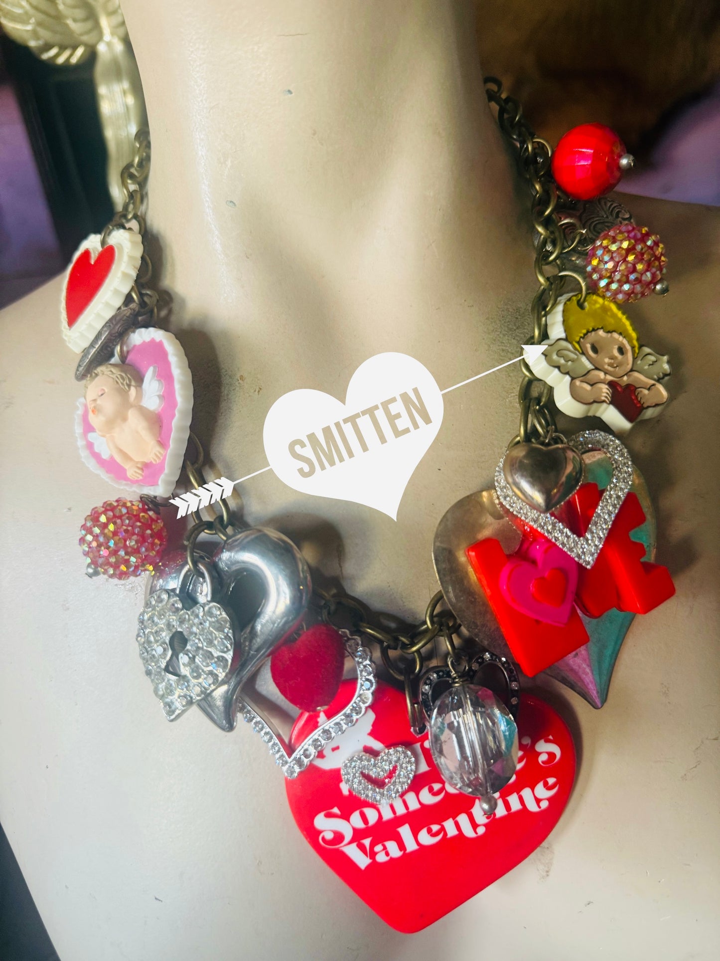 Smitten- vintage Valentine necklace