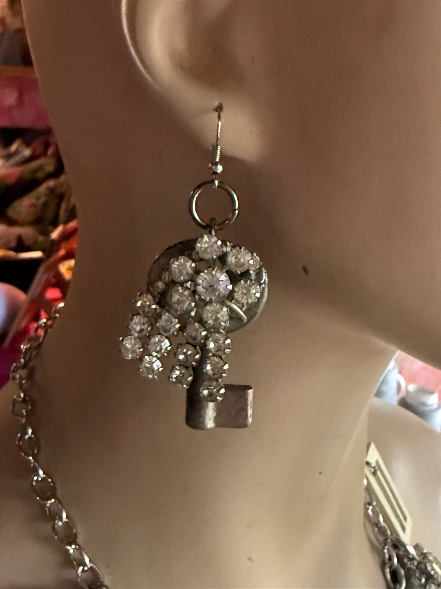 Rhinestone Key earrings