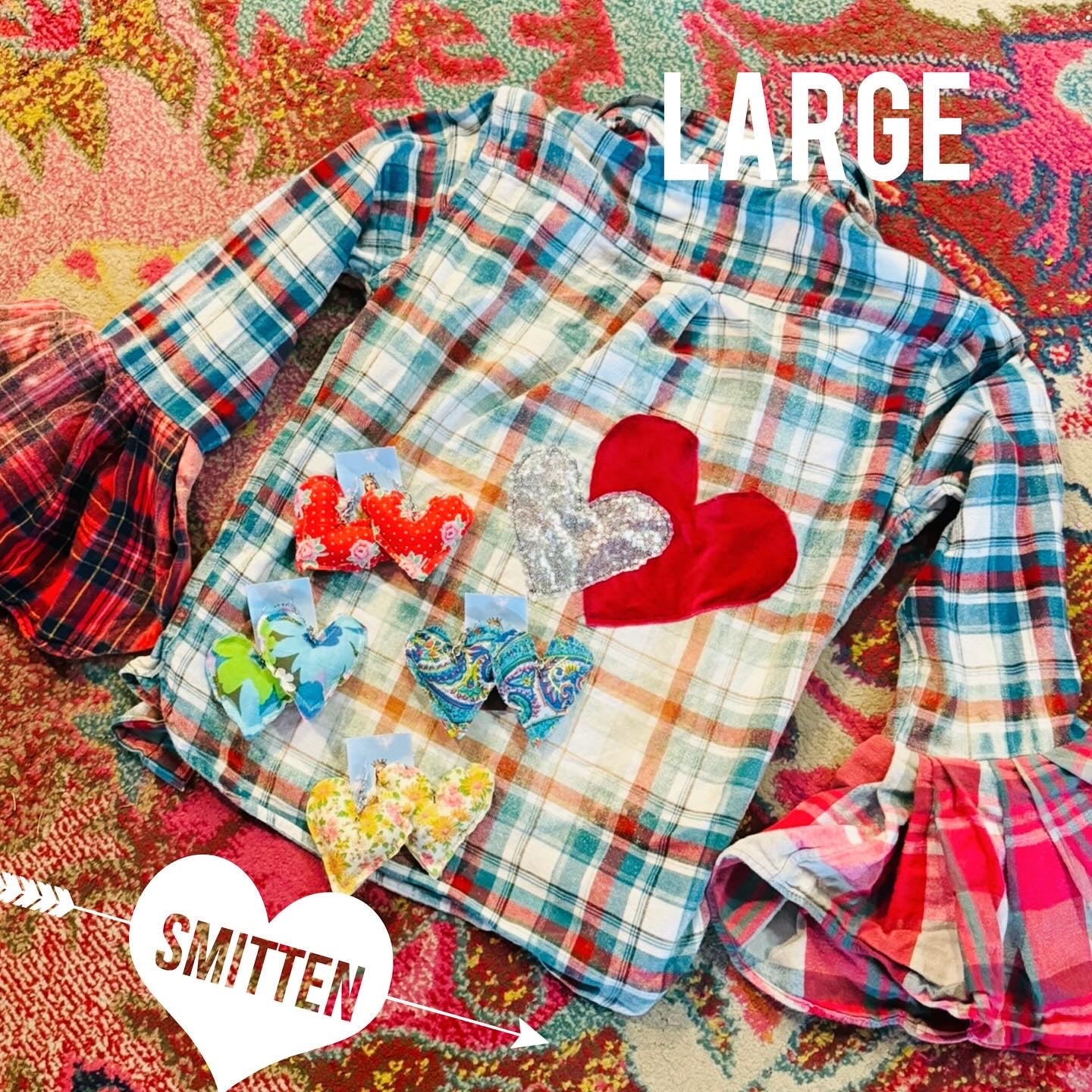 Heart flannel Large