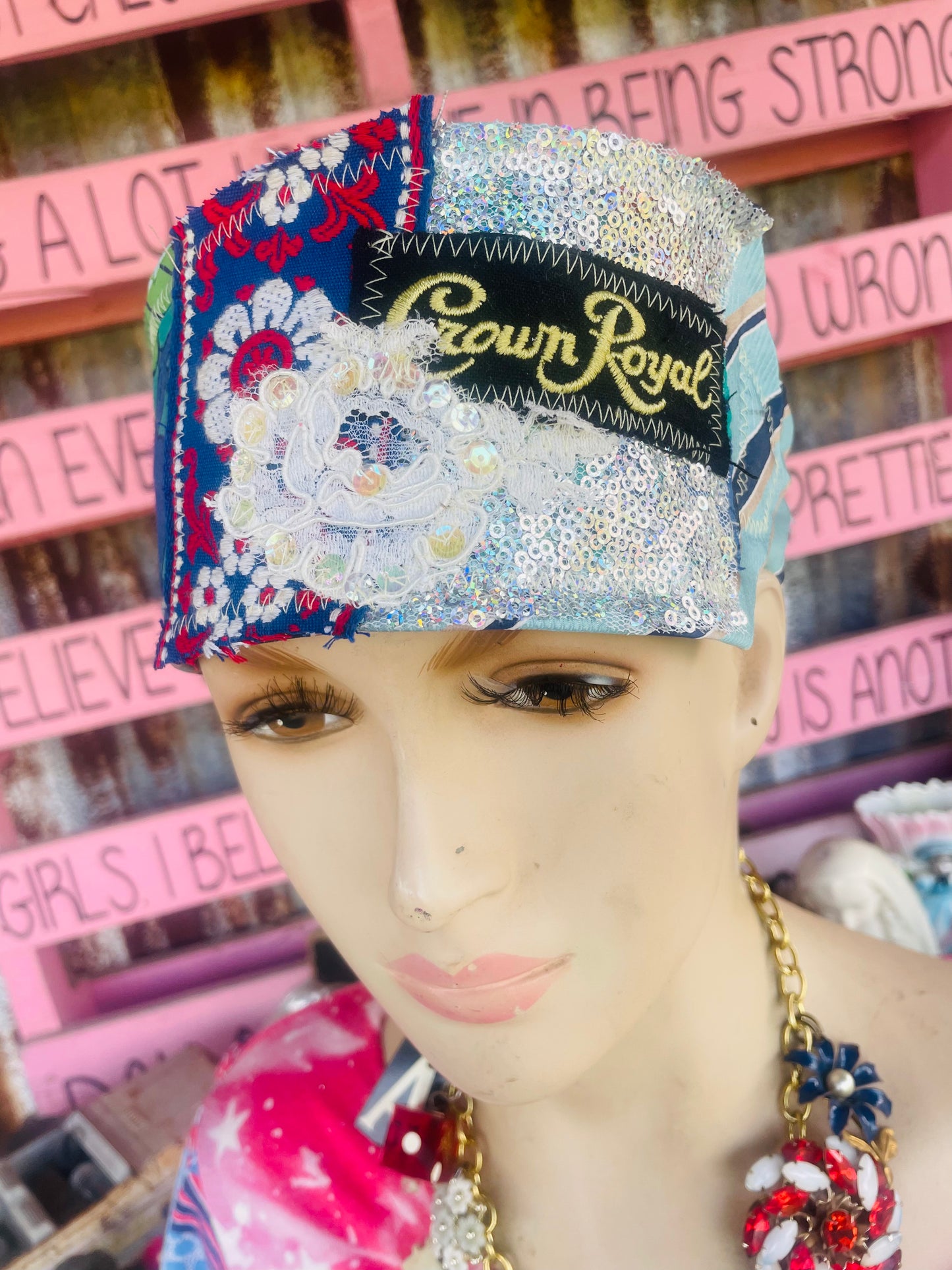 Vintage Crown Necktie Headband