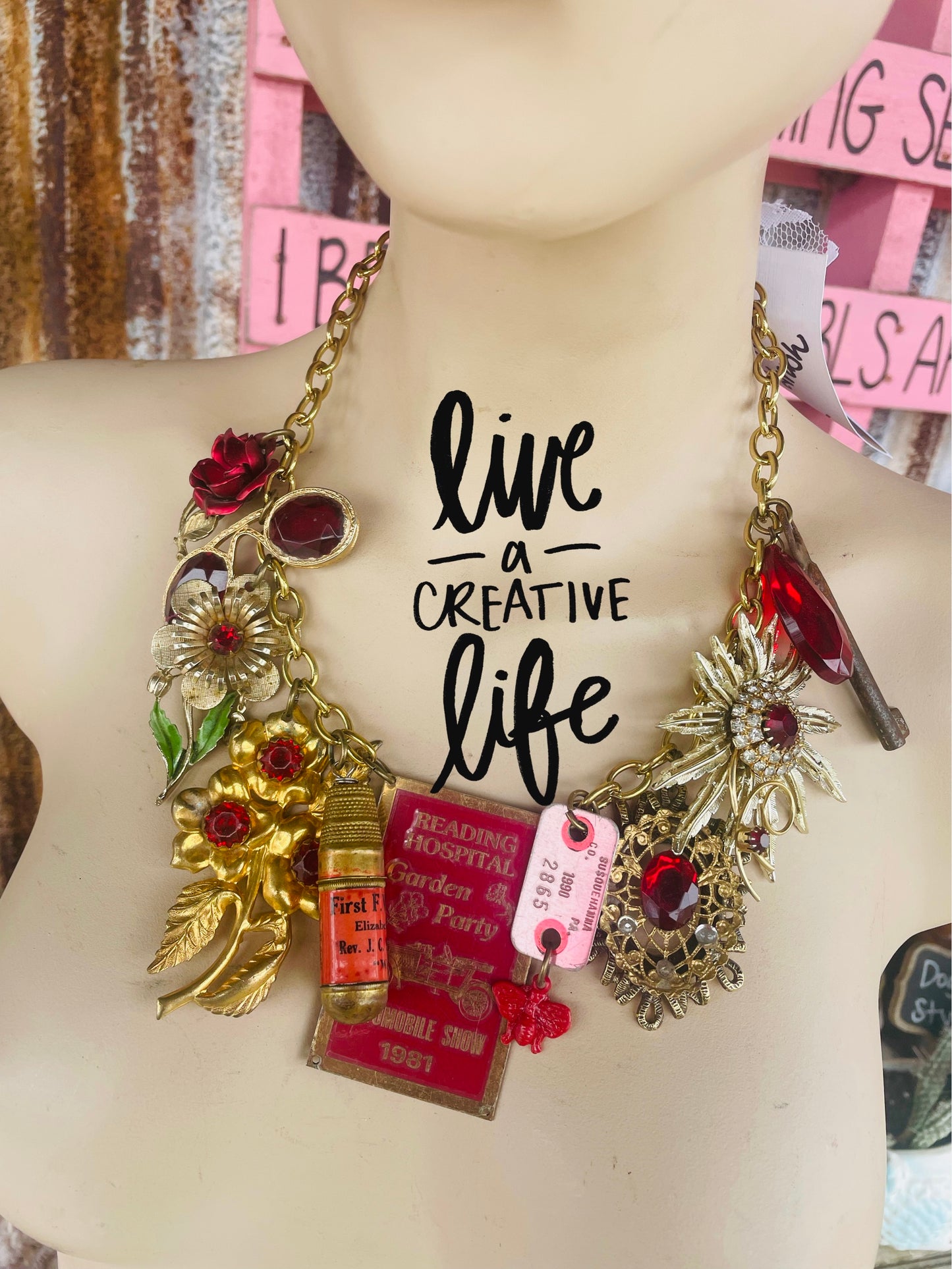 Lady in Red Statement Necklace