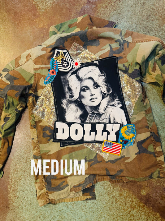Medium gold sequins camo
