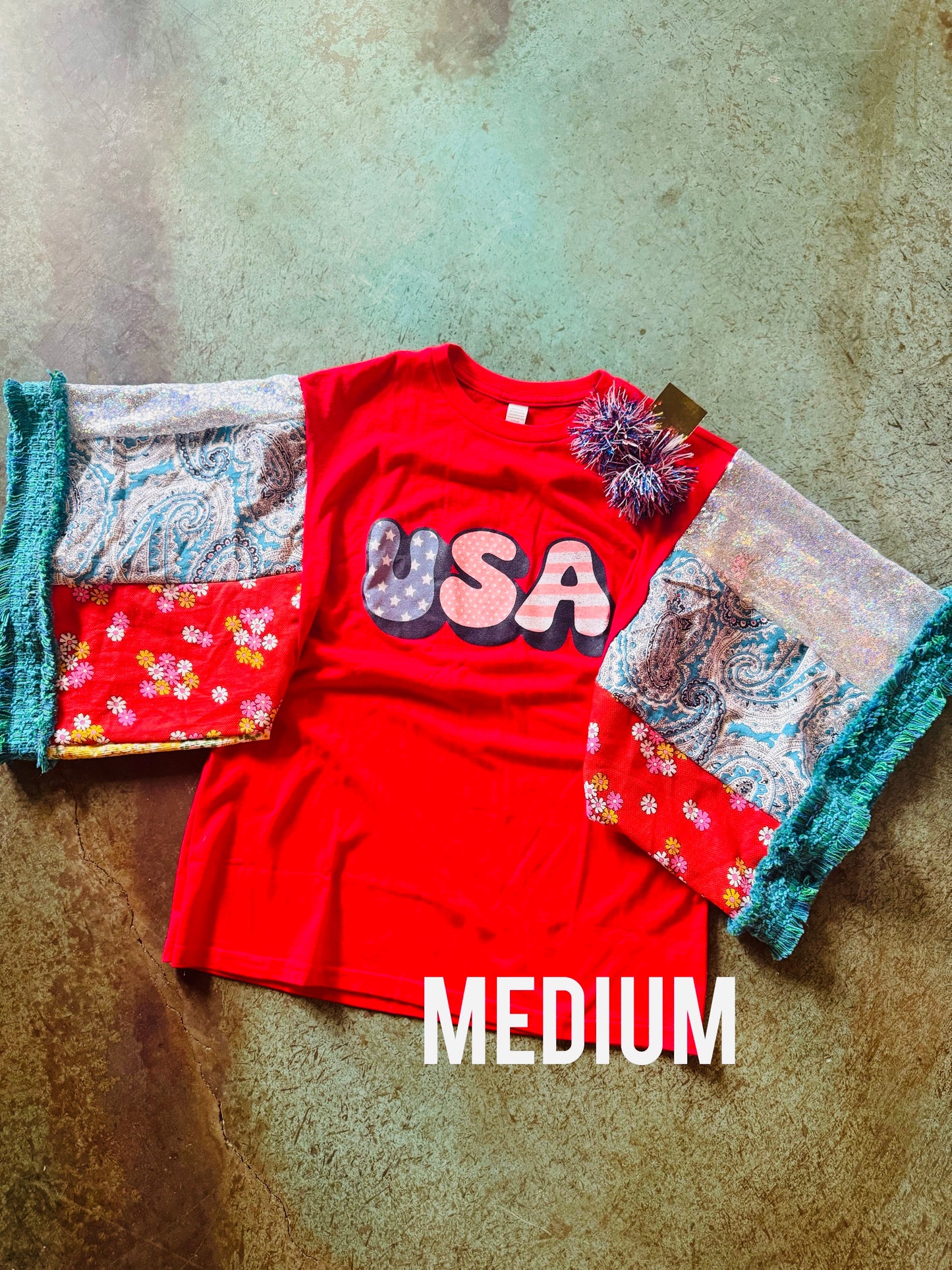 Medium USA boho shirt