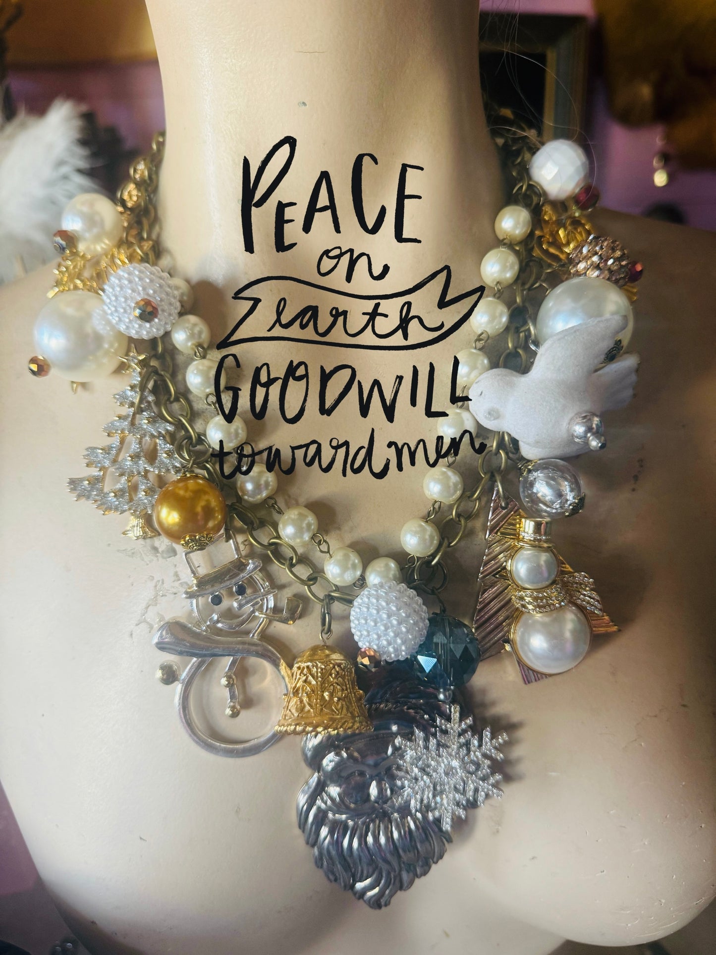 Winter White Christmas necklace