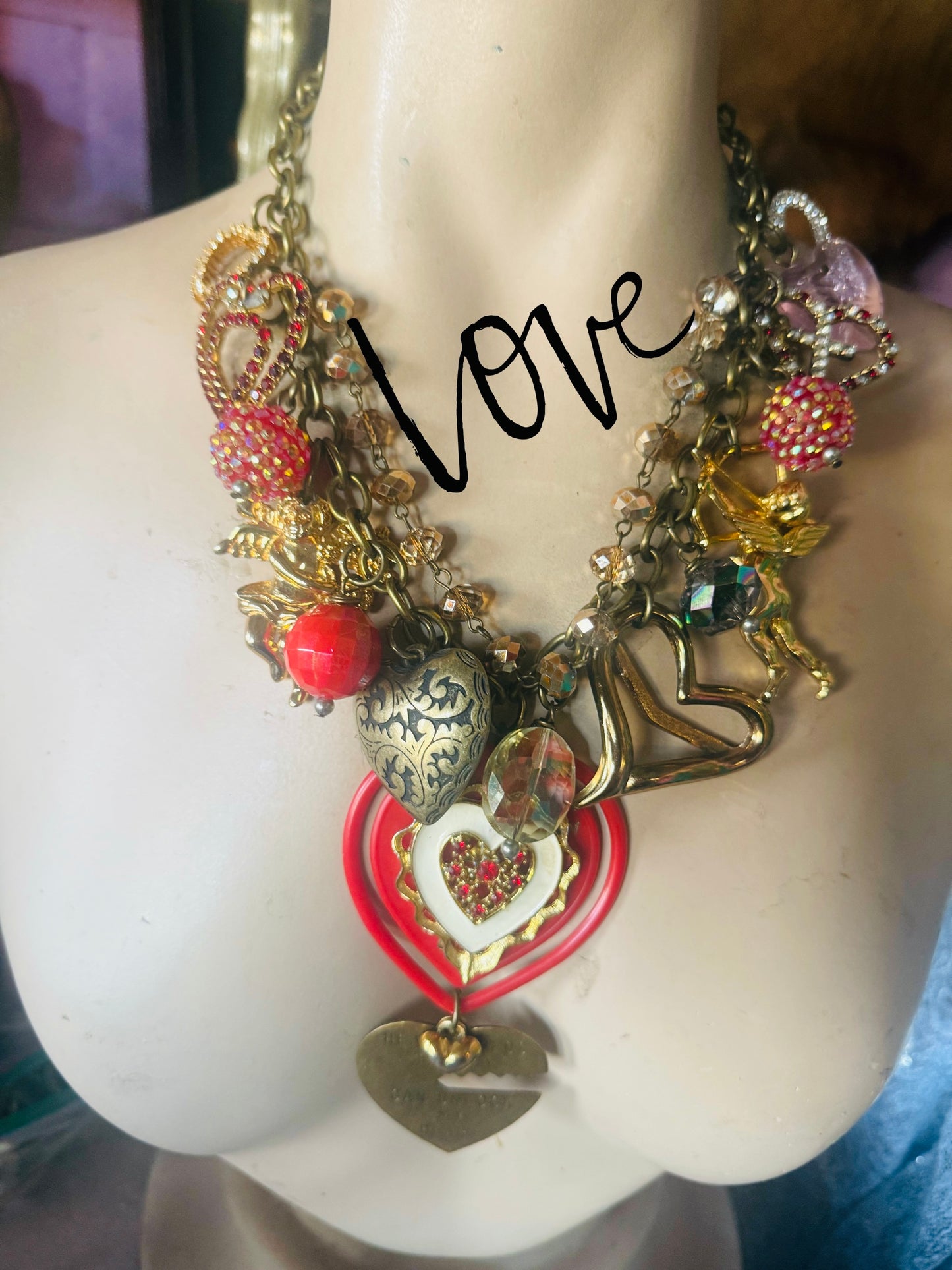 Love- vintage Valentine Necklace