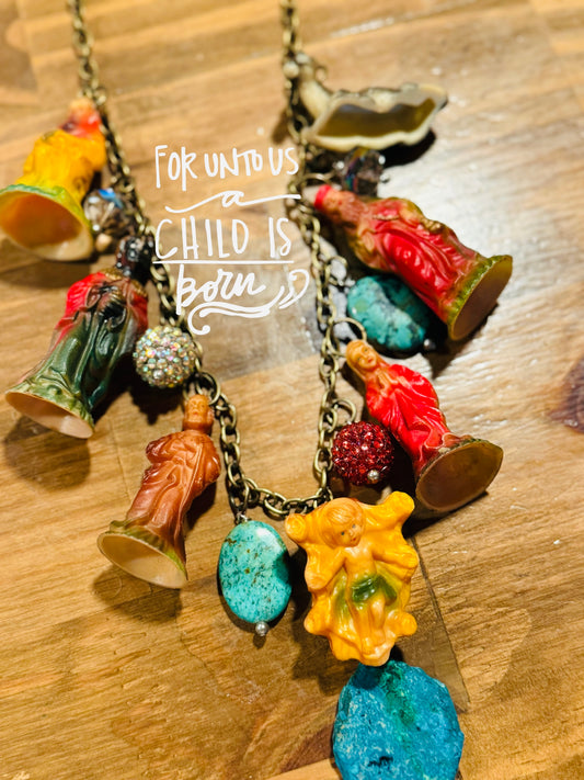Vintage nativity necklace