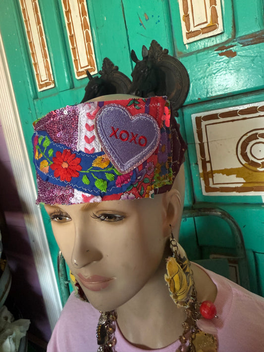 Xoxo headband made from necktie
