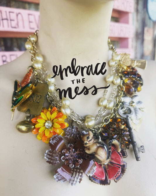 Happy Fall squirrel necklace