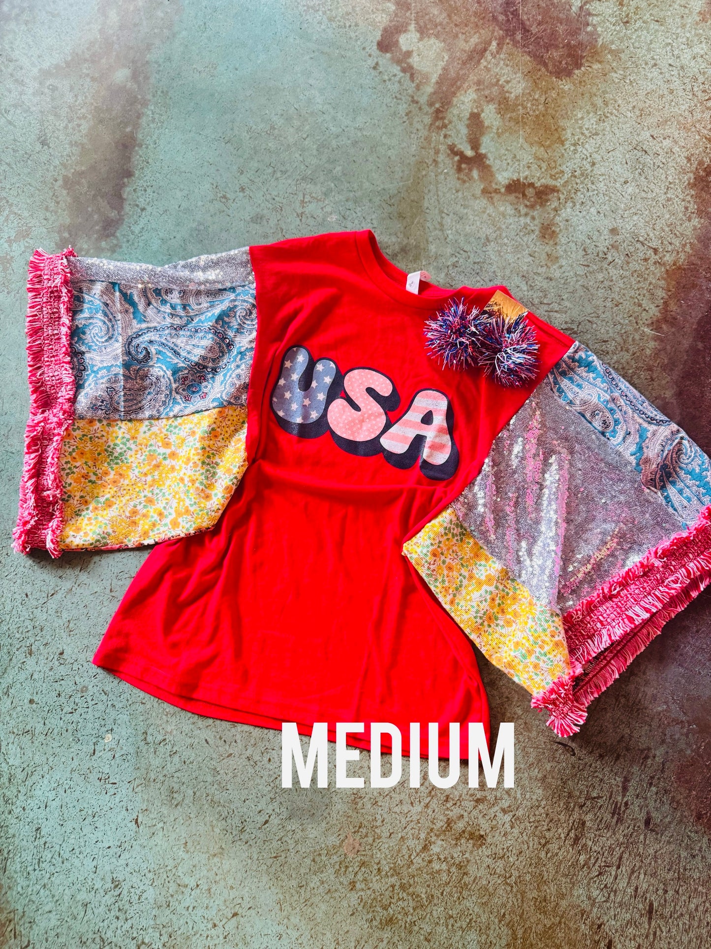 Medium USA boho shirt