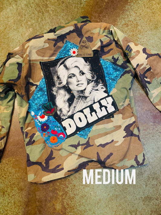 Dolly medium turquoise sequined camo