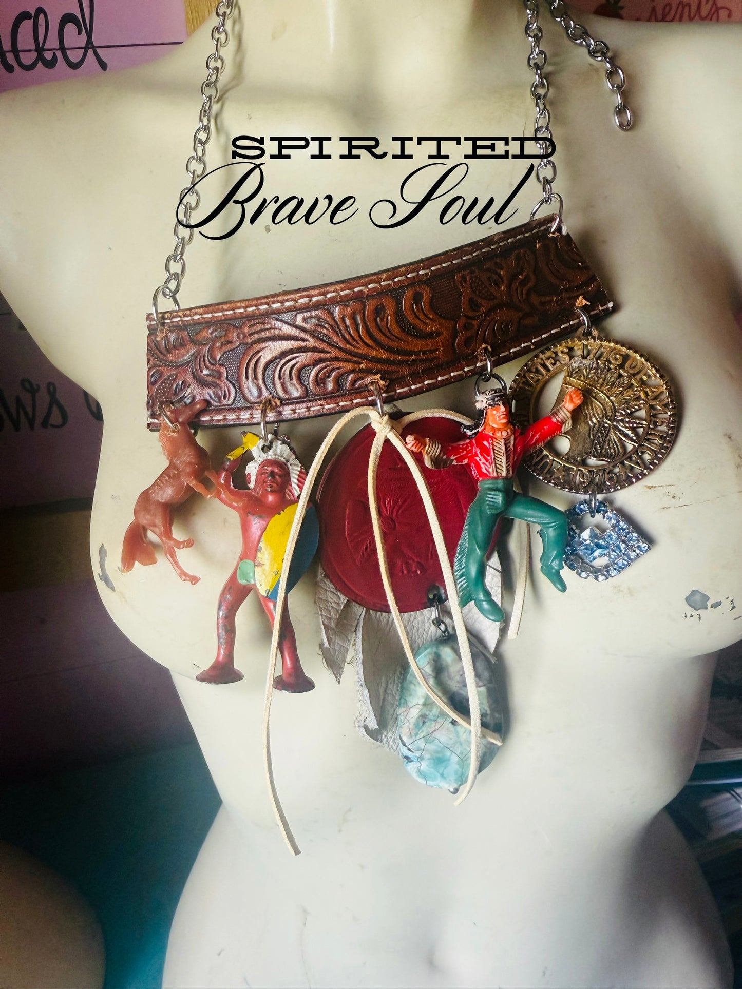 Vintage Tooled Belt Necklaces