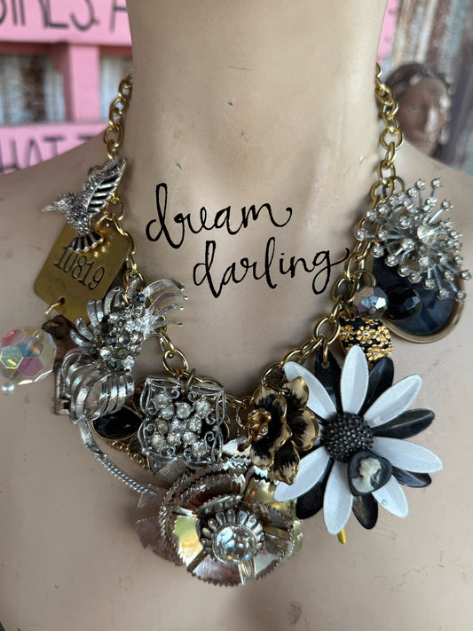 Black Betty vintage statement necklace