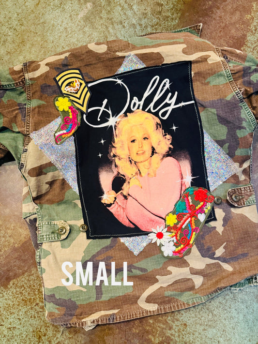 Dolly silver sequins small camo