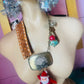 Santa mixed media necklace