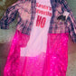 XL pink sequins flannel duster set