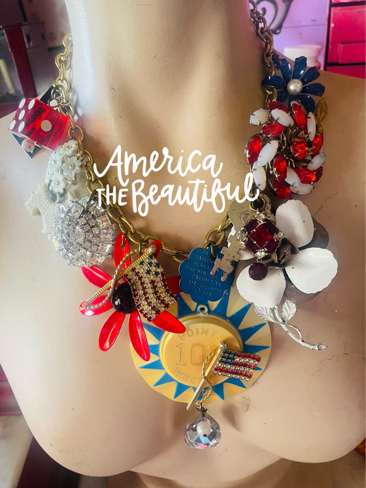 A is for America statement necklace